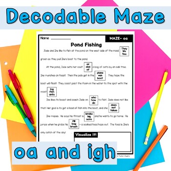Preview of Decodable Maze passages for Reading Comprehension and mClass Dibels 8