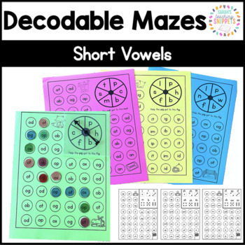 Preview of Decodable Mazes Short Vowels