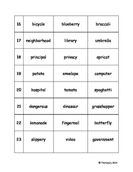 Decodable Multisyllabic Word List by Lauren Thompson | TpT