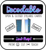 Decodable Open and Closed Syllable Task Cards