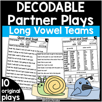 Preview of Decodable Partner Plays Long Vowel Teams: Phonics Skill Fluency Practice