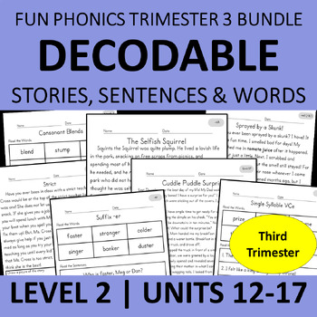 Preview of Decodable Passage & Lesson Bundle | 2nd Grade Fun Phonics aligns to Units 12-17