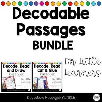 Preview of Decodable Passages BUNDLE | Read & Draw | Cut & Glue Comprehension | SOR