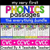 Kindergarten Reading Comprehension Passages Phonics CVC words, Digraphs & Blends