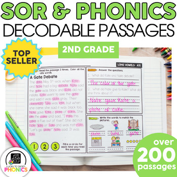 Preview of Decodable Passages with Comprehension Questions - 2nd Grade Phonics & Fluency