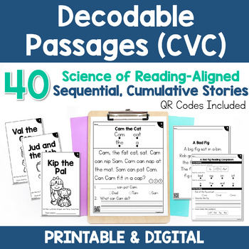 Preview of Decodable Passages and Texts l Orton-Gillingham l CVC l Structured Literacy