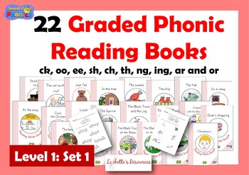 Preview of Decodable Phonic Digraph Printable Leveled Reading Books