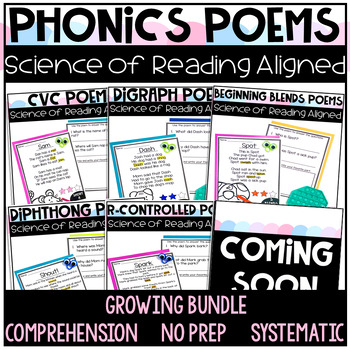 Preview of Decodable Phonics Poems Growing Bundle
