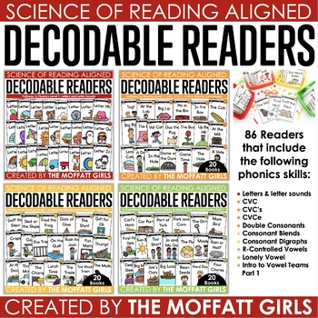 Preview of Decodable Phonics Readers Level 1 Bundle Science of Reading Aligned