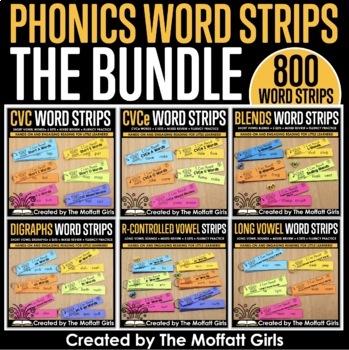 Preview of Decodable Phonics Word Fluency Strips The Bundle Science of Reading