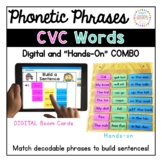 Decodable Phrases Sentence Building: Short Vowel CVC Words