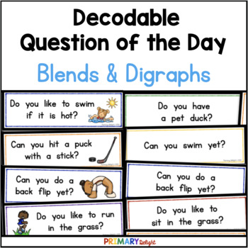 Decodable Question of the Day for Kindergarten & 1st Grade | Blends and ...