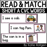 Decodable Read and Match Cards {Short A CVC Word Sentences}