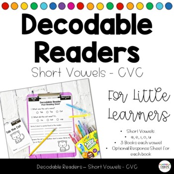 Preview of Decodable Reader Books Short Vowel CVC Emergent SOR for Little Learners