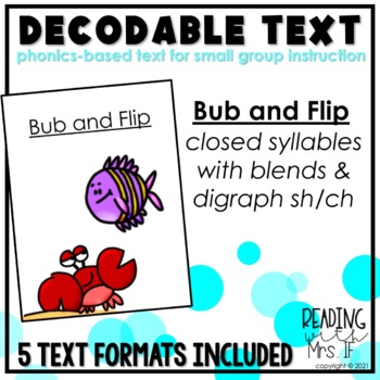 Preview of Decodable Reader: Bub and Flip (closed syllables, blends, & digraph sh/ch)