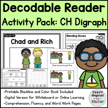 Preview of Decodable Reader Kindergarten | CH Digraph | Fluency/Word Work/Comprehension