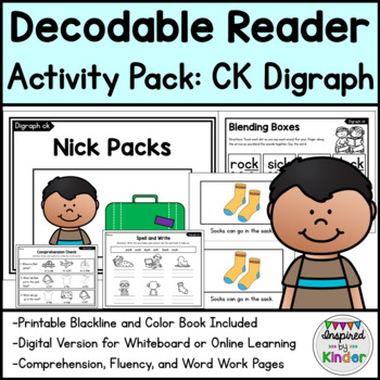 Preview of Decodable Reader Kindergarten | CK Digraph | Fluency/Word Work/Comprehension