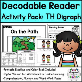Preview of Decodable Reader Kindergarten | TH Digraph | Fluency/Word Work/Comprehension