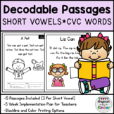 Decodable Reading Passages Kindergarten | Short Vowels | C