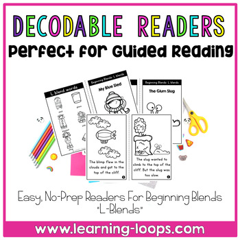 Preview of Decodable Readers | Beginning Blends | L-Blend Word Books & Fluency Sheets