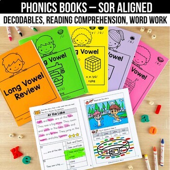 Preview of Decodable Readers Books Word Work Passages Science of Reading Centers Decodables