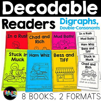 Preview of Decodable Readers Digraph Books Science of Reading Kindergarten 1st Grade