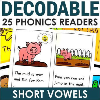 Preview of Decodable Readers Kindergarten & 1st Grade | Science of Reading | Short Vowels