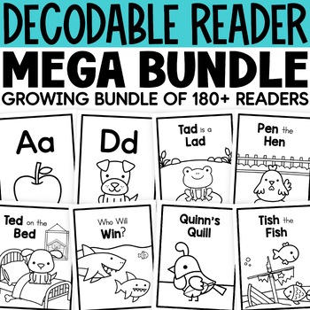 Preview of Decodable Readers Kindergarten BUNDLE CVC Science of Reading Decodables Books