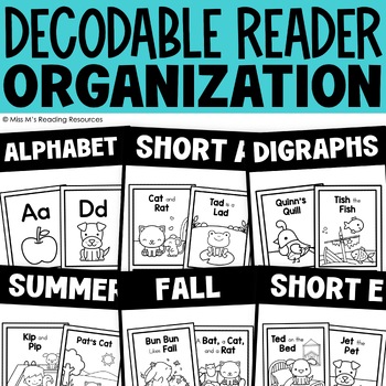 Preview of Decodable Readers Kindergarten Organization FREEBIE Miss M's Reading Resources