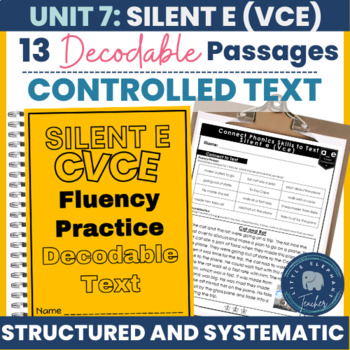 Preview of Phonics Reading Passages - Decodable Passages for Older Students Silent e (VCE)