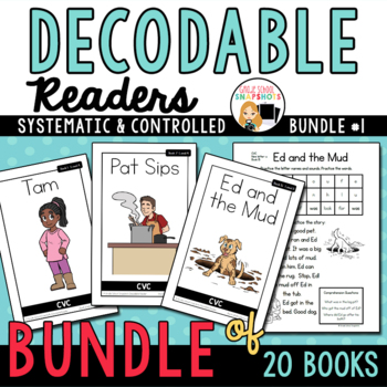 Preview of Decodable Books Printable Readers to Support the Science of Reading- Bundle 1