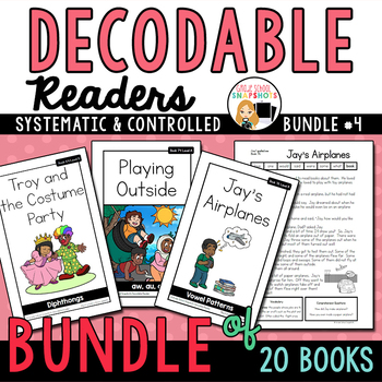 Preview of Decodable Readers Printable Books to Support the Science of Reading- Bundle 4