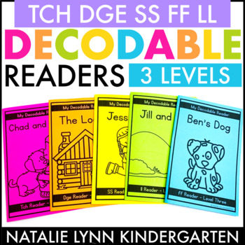 Preview of Decodable Readers TCH, DGE, FLOSS Rule SS, LL, FF | Differentiated