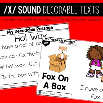Decodable Readers And Passages For Letter Sound X Tpt