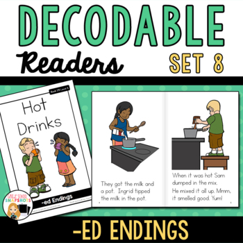 Preview of Decodable Readers- Science of Reading -Set 8 - inflectional ending -ed