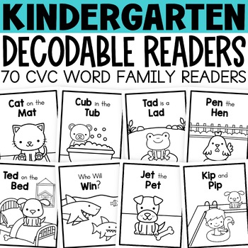 Preview of Decodable Readers CVC Words Kindergarten Decodable Passages Science of Reading
