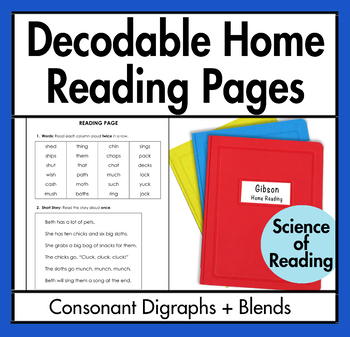 Preview of Decodable Home Reading (Digraphs + Blends)