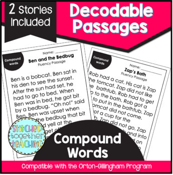 Preview of Compound Words Decodable Reading Passages Orton Gillingham Science of Reading