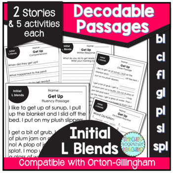 Preview of Initial L Blends Decodable Reading Passages- Orton Gillingham and SOR