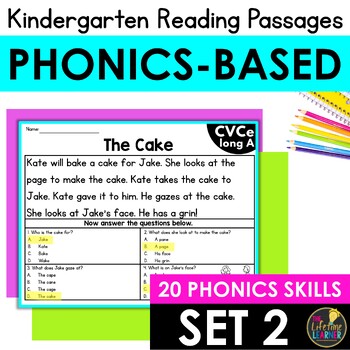 Preview of Decodable Reading Passages Kindergarten Phonics Reading Comprehension Stories