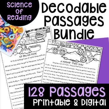 Preview of Decodable Reading Passages With Comprehension Questions Science of Reading B