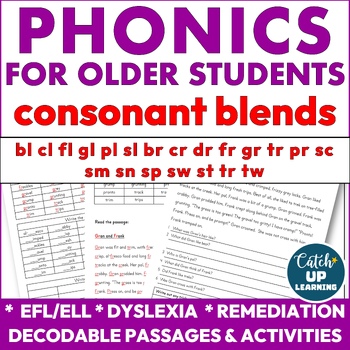 Preview of Decodable Reading Phonics Passages Comprehension Older Students CONSONANT BLENDS