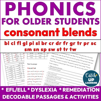Preview of Phonics Activities for Older Students Decodable CONSONANT BLENDS