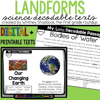 Preview of Landforms Science Nonfiction Decodable Texts and Readers for Second Grade
