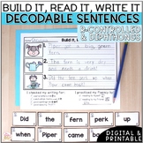 Decodable Sentence Building Activities - R Controlled Diph