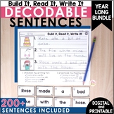 Decodable Sentence Building and Sentence Writing BUNDLE - 