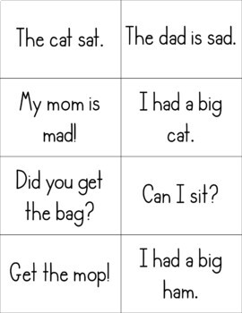 Decodable Sentence Game for CVC Words by Campbell Creates Readers