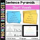 Decodable Sentence Pyramids: CVC, Digraphs, & Blends with 