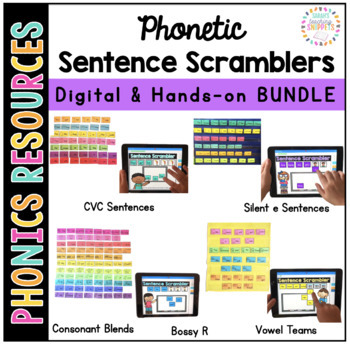 Preview of Decodable Sentence Scrambler BUNDLE: Digital and Hands-on