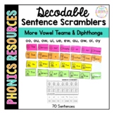 Decodable Sentence Scramblers: Vowel Teams oo ou ow oi oy 